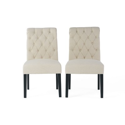 NicBex Upholstered Dining Chairs Set of 2 with Rolled Top and Wood Legs for Living Room,Meeting Room,Bedroom