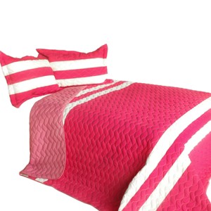 Slickblue Full/Queen Size Quilt Set with Shams, Reversible Vermicelli Quilted, 6 Color Choices, 3 Piece - 1 of 4