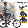 CAVINAS 24" Folding Bike with Steel Frame, 7-Speed City Bicycle with Rear Shelf and Mudguard, Portable Commuter Bike for Adults - 3 of 4