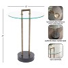 Kate and Laurel Cerullo Glass Metal and Marble Side Table, 16x16x24, Black and Gold - 2 of 4