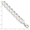 Black Bow Jewelry Men's 13.8mm Sterling Silver Solid Concave Beveled Curb Chain Bracelet - 2 of 4