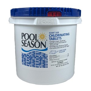 Pool Season 3" Giant Size Chlorinating Wrapped Tablets ( 8 / 25 / 50 LBS) - 1 of 4