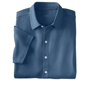 KingSize Men's Big & Tall Lightweight Stretch Mesh Piqué Button Down Shirt - 1 of 4