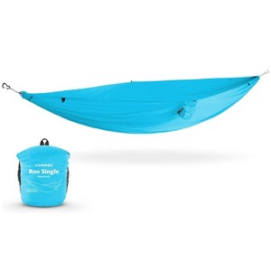 Kammok Roo Single Hammock with Stuff Sack | Waterproof Ripstop Nylon, Gear Loops | Lightweight for Camping and Backpacking, Sky Blue - 1 of 4