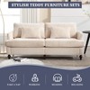 MOONMISS Mid Century Modern chenille Fabric Upholstered Loveseat sofa, for Living Room,Brown wood feet sofa for Bedroom,Reading - 4 of 4