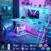 Aheaplus Gaming Desk with Hutch and LED Lights, Computer Table with Storage Shelves - 4 of 4