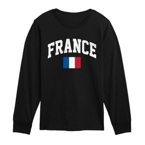 Boys' - Instant Message - France Flag Long Sleeve Graphic T-Shirt - 1 of 4