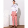 Lars Amadeus Men's Plaid Printed Slim Fit Flat Front Business Dress Pants - 4 of 4