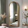 PexFix 32 in. W x 71 in. H Deep Modern Arch Framed Full Length Mirror with Rounded Corners in Gold - 2 of 4