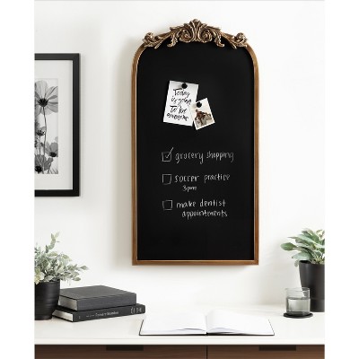 Gold Ornate Magnetic Chalkboard with Decorative Frame, 13 x 25
