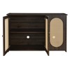 NicBex Buffet Cabinet with Storage Space Accent Cabinet for Living Room 3-Door Sideboard with Artificial Rattan Doors and Metal Handles - 4 of 4