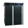 MOEPISY 5ft x 3ft Outdoor Metal Storage Shed Transparent Plate Black - 3 of 4