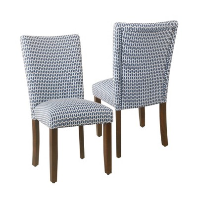 Set Of 2 Parson Dining Chair Blue Geometric Homepop Cotton   GUEST B7136cdd 618a 4d87 A2e2 20041531a992