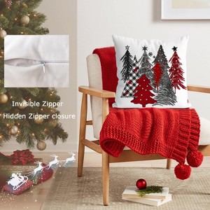 Christmas Pillow Covers 18x18 Inch Set of 2 - Tree Decorative Throw Cushion Cases for Winter Home Decor - Couch Sofa - 1 of 4