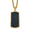 Chisel Stainless Steel Yellow IP-plated with Black Wire Inlay Dog Tag on a 24" Box Chain Necklace - 2 of 4