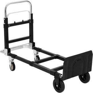 2-in-1 Carbon Steel Trolley with a Load Capacity of 220 Pounds, Suitable for Family and Warehouse Use, Equipped with Wheels and Elastic Bands - 1 of 4