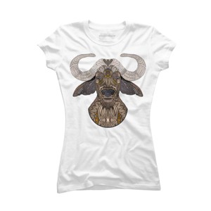 Junior's Design By Humans African Buffalo By myartlovepassion T-Shirt - 1 of 3