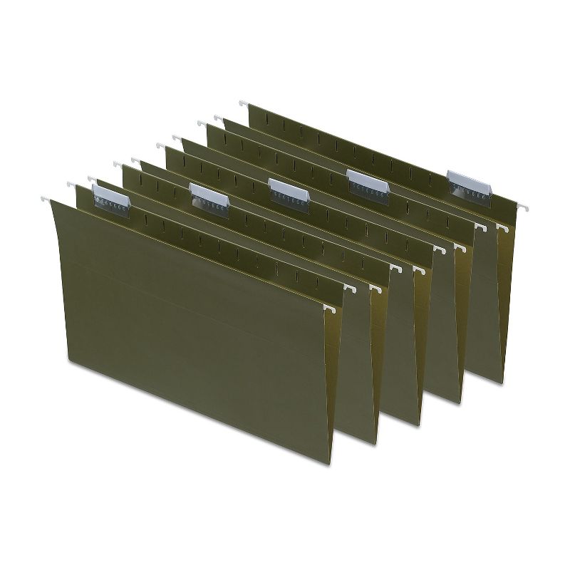 MyOfficeInnovations Hanging File Folders 5 Tab Legal Size Standard Green 50/BX 490853, 1 of 5