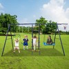 Whisen 6 in 1 Swing Set with Climbing Ladder, Climbing Net, Trapeze Bar, Basketball Hoop, Perfect Gift for Kids - Multicolor - 3 of 4