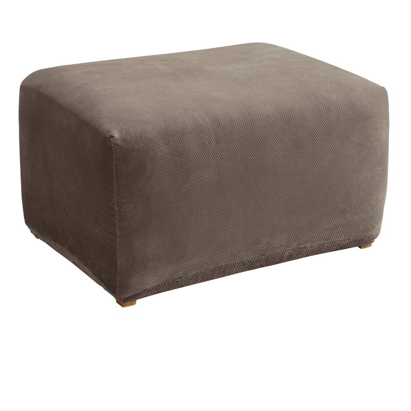 Stretch Pique Ottoman Slipcover Taupe - Sure Fit, 2 of 4