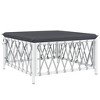 vidaXL Patio Footstool with Cushion White Woven Fabric - 2 of 4