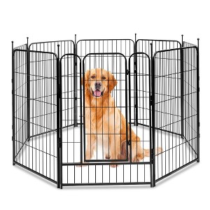 GOTGELIF 8 Panels 40" Height Dog Playpen Heavy Duty Pet Fence Indoor Outdoor - 1 of 4