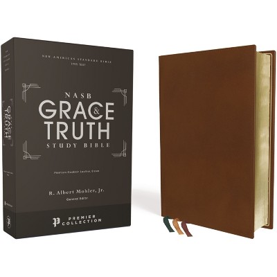 Nasb, the Grace and Truth Study Bible, Premium Goatskin Leather, Brown, Premier Collection, Black Letter, 1995 Text, Art Gilded Edges, Comfort Print