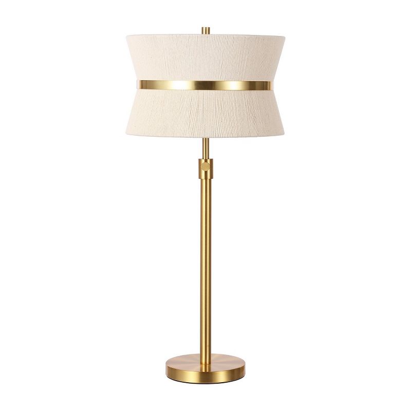 Mika 20-26 Inch Rope/Metal Extendable Table Lamp - Bleached Natural/Brass Gold - Safavieh., 1 of 5