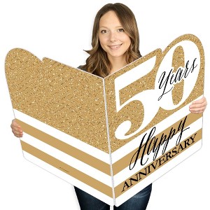 Big Dot of Happiness We Still Do - 50th Wedding Anniversary - Happy Anniversary Giant Greeting Card - Big Shaped Jumborific Card - 1 of 4
