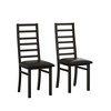 DOMETOUR Metal Dining Chairs Set of 2, Steel Legs and PU Leather Seats, High Back Armless Dining Chairs, for Kitchen, Living Room, Black - 3 of 4