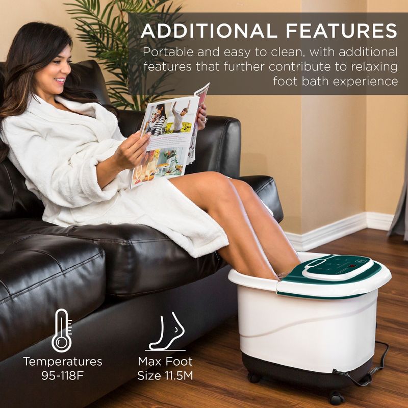 Best Choice Products Portable Heated Shiatsu Foot Bath Massage Spa w/ Pumice Stone, Waterfall, Adjustable Heat, 5 of 9
