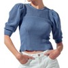 Women's Puff Short Sleeve Knit Top - Urban Daizy - 2 of 3