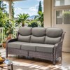POCASSY 6" Thick Cushion High Back Outdoor Wicker Patio Sofa, All Weather Wicker Furniture 3-Seater Sofa Patio Couch for Porch - 2 of 4