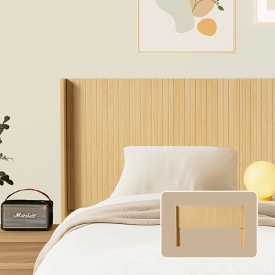 Modern Wall Mounted Solid Wood Queen&King Headboard - White Oak