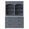 Set of 2 Tall Kitchen Pantry Cabinets with Drawers and Faux Marble Countertop, Freestanding Storage Cupboards for Dining Room-Maison Boucle - 3 of 4