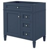 Vynxaria 30 inch Sapphire Blue Modern Freestanding Bath Vanity Base Only Two Full Extension Drawers One Hidden Tip Out Drawer Adjustable Shelf - 4 of 4