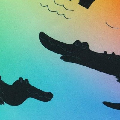 multicolored crocodile
