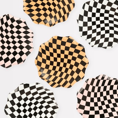 Meri Meri Halloween Checker Side Plates (Pack of 8)