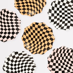 Meri Meri Halloween Checker Side Plates (Pack of 8) - 1 of 4