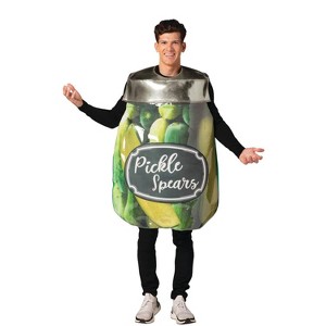 Imposta Costumes Adult Pickle Jar Costume Bodysuit Green One Size - 1 of 3