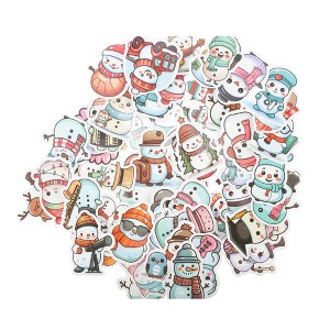 Unique Bargains Waterproof Nordic Christmas Stickers Colorful 1.57"-3.15" 50 Pcs - 1 of 4