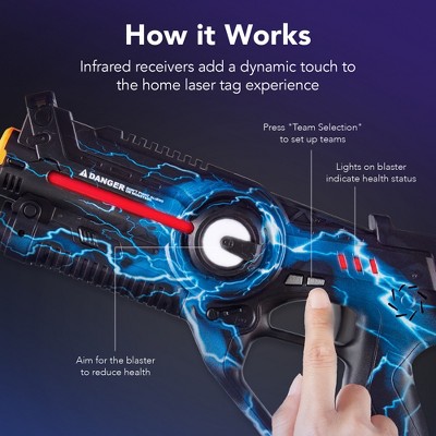 Rechargeable Laser Tag Blasters Set with Docking Station, 4 Colors
