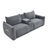 Power Lift Recliner Sofa with USB Charging - Linen Upholstered Living Room Sleeper with 2 Cup Holders, Storage Box , Home Theater Seating - 4 of 4
