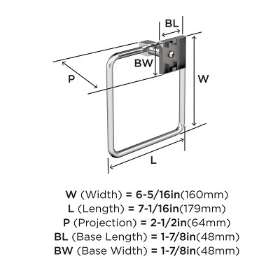 Chrome 7-Inch Wall Mounted Towel Ring