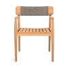 PAGED Wood Outdoor Chairs Set of 2 Patio Dining Chairs with Wooden Armrests, Vertical Slats Design for Patio, Garden, Poolside - 3 of 4
