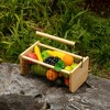 Gardenised Vintage Harvest Basket Pine Wood & Metal Mesh Wire Design Wooden Frame with Straight Handle for Fruits Vegetables - 2 of 4