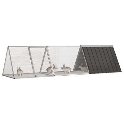 vidaXL Rabbit Cage Anthracite Galvanized Steel Large Rabbit Cage - 119.1" x 31.7" x 28" Anthracite