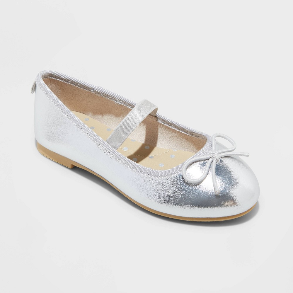 Toddler Girls' Nora Slip-On Ballet Flats - Cat & Jack™ Silver 12T