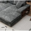 CAVINAS Convertible Sofa Bed, Modern Convertible Sectional Sofa, Corduroy Loveseat for Living Room - 2 of 4