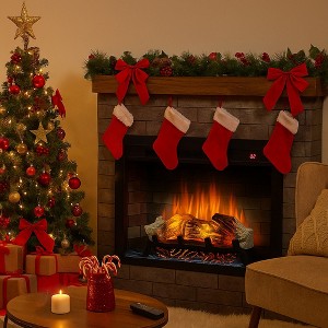 CLIHOME 28 inch Electric Fireplace Insert, Recessed Fireplace with Multi-color Flame - 1 of 4